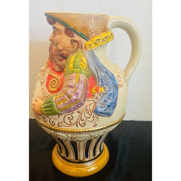 Vintage GERZ W. Germany German Beer Pitcher Stein Figurine w/Reiner Wein Proverb - Picture 4 of 7